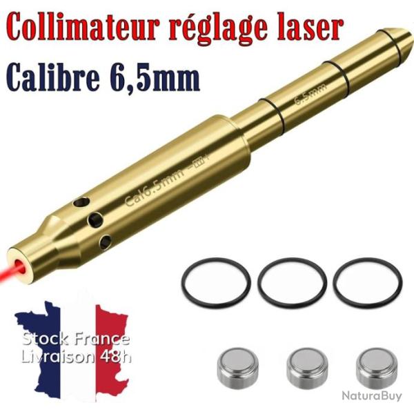 Collimateur laser ajustable � mettre en bout de canon calibre 6,5mm - Stock France