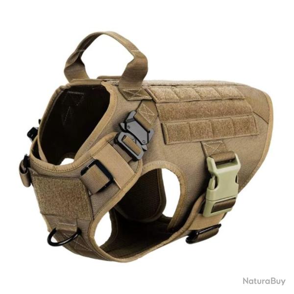 Gilet Camouflage Khaki pour Grands et Moyens Chiens - Confort, S�curit� et Style