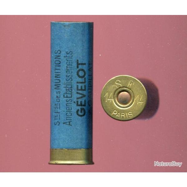 Cal. 14 percussion centrale - jamais charg�e - tube carton bleu SFM anciens Ets GEVELOT & GAUPILLAT