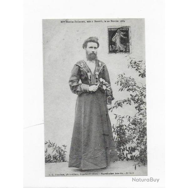 reproduction de carte postale d�but 20 �me si�cle " femme � barbe inconnue"
