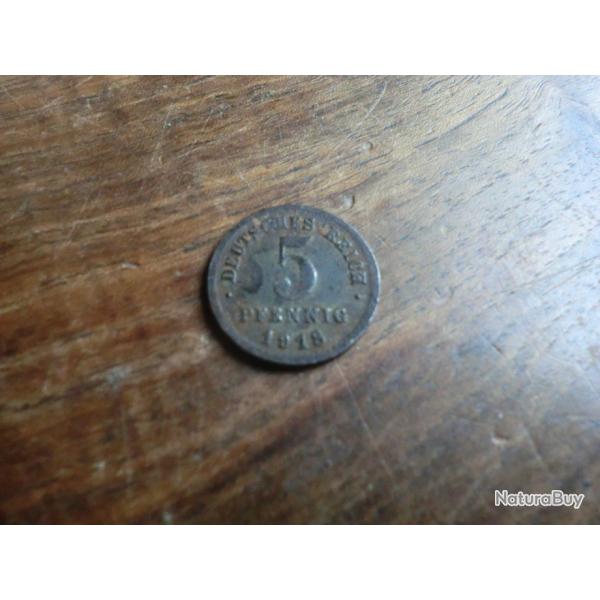 monnaie  5 pfenning   / 1918