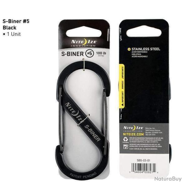 Mousqueton Nite Ize S-Biner M�tal - Noir / T5