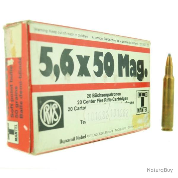 Munitions 5,6x50 magnum 50gr Demi-Blind�e RWS X20