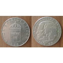 Suede 1 Couronne 1978 Piece Carl XVI Gustaf