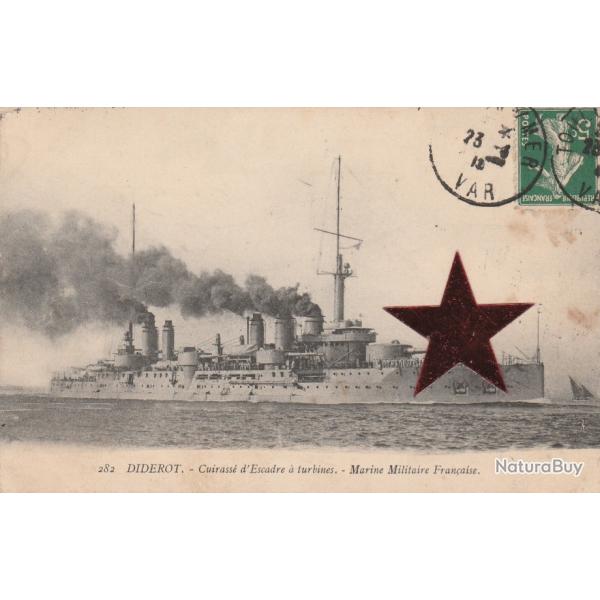CPA - Marine Militaire Fran�aise -DIDEROT Cuirass� d'Escadre a turbines  N�133
