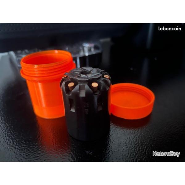 POUDRE NOIRE Bo�te rangement barillet remington 1858 .44 ORANGE