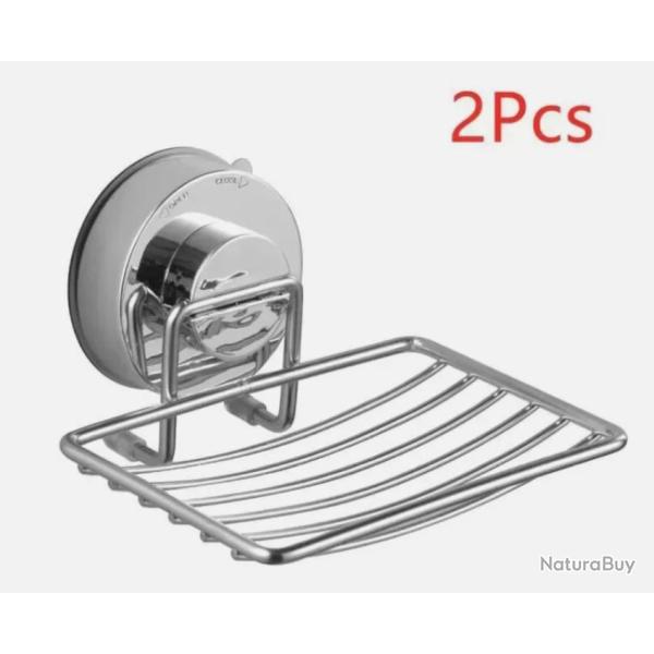 Porte-Savon � Ventouse 2 Pcs Acier Inoxydable sans per�age cuisine salle de bain