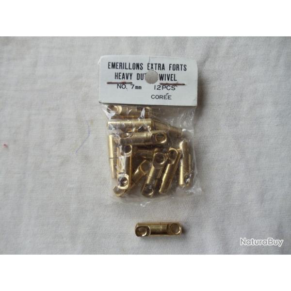 Lot de 12 �merillons torpille seule  , en laiton dor�.