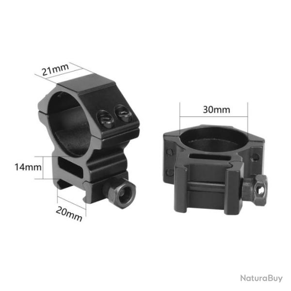 Colliers de fixation Bas pour lunette de tir, rail picatinny diam�tre 30 mm