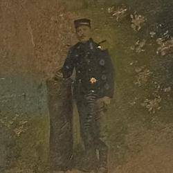 Peinture sur bois Soldat Fran&ccedil;ais 1914 WW1