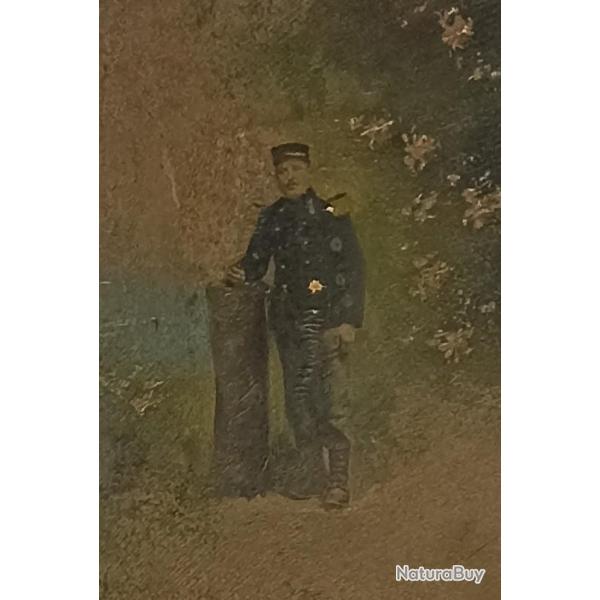 Peinture sur bois Soldat Fran�ais 1914 WW1