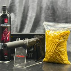 Pack Pr&ecirc;t A Tirer PISTOLET WALTHER PPK/S BLK KIT BBS 6MM GAZ 1,0 J