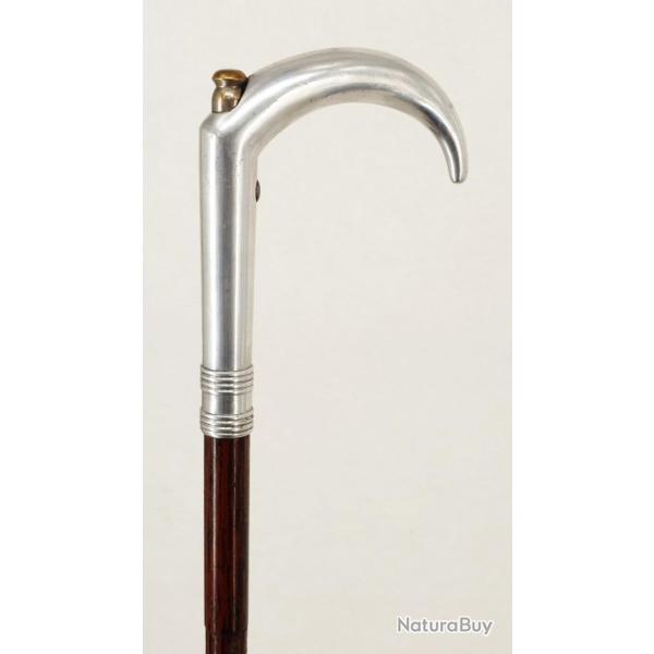 CANNE FUSIL CALIBRE 12MM POIGNEE ALUMINIUM A PERCUTEUR CENTRAL LANCANT PAR BOUTON POUSSOIR - FRANCE 