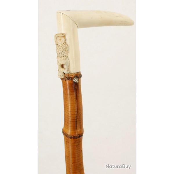 BELLE ET RARE CANNE DE DEFENSE PIQUE SUR BAMBOU - FRANCE XX� Collection France Tr�s bon XX�