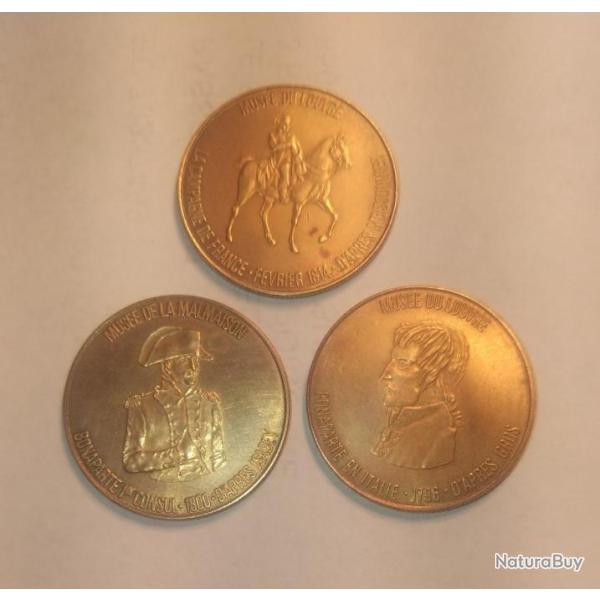 Lot 3 m�daillons Napol�on (Total).
