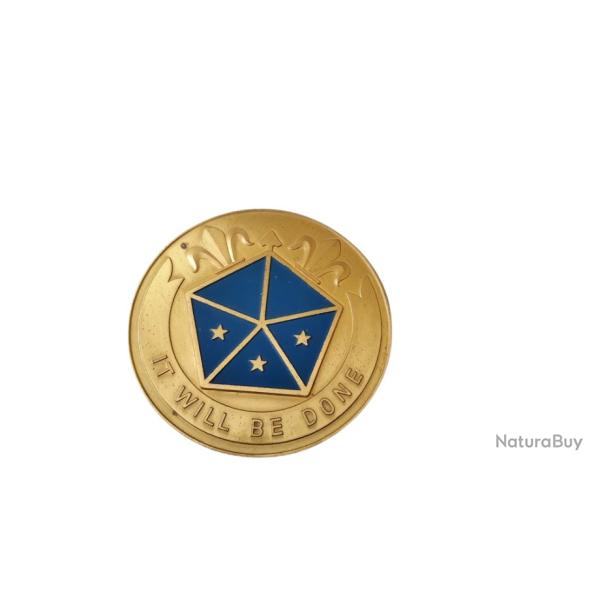 M�daille de table du V�  Corps Am�ricain dont la devise est It will be done - Ce sera fait (80mm)