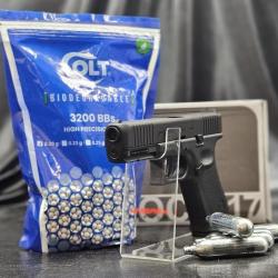 PACK PR&Ecirc;T A TIRER PISTOLET GLOCK 17 GEN5 MOS BBS 6MM CO2 - BLACK