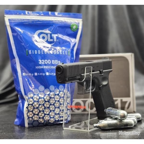 PACK PR�T A TIRER PISTOLET GLOCK 17 GEN5 MOS BBS 6MM CO2 - BLACK