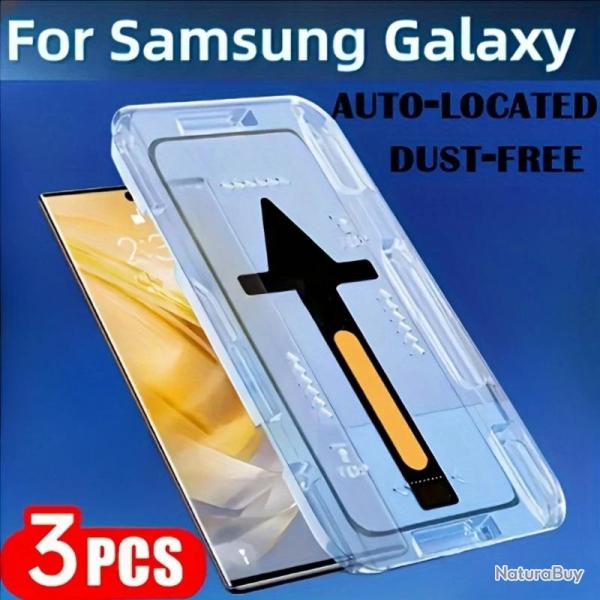 3 Ecran Protecteur Verre Trempe pour Samsung avec Gabarit de Pose-Galaxy S25