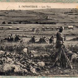 CPA - Militaire -  INFANTERIE - Les Tirs N&deg;7423