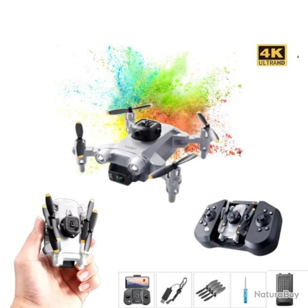 Mini Drone V30 4DRC Gris - Cam�ra 4K HD, FPV RC, �vitement d'Obstacles,H�licopt�re Pro 5 C�t�s 1080P