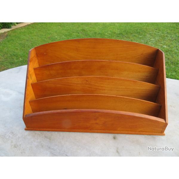 VINTAGE - Ancien Trieur de bureau/Grand range-courrier en Ch�ne � 4 logements - FRANCE (Vers 1950)