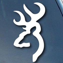 Autocollant de voiture Browning blanc grand mod&egrave;le 22x45cm