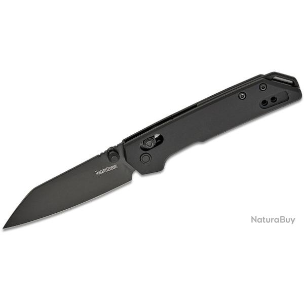 Couteau Kershaw Mini Iridium Lame Reverse Tanto Acier D2 Manche Alu Noir DuraLock Clip KS2051RBLK