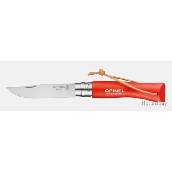 Couteau OPINEL baroudeur N� 07 orange avec lien en cuir