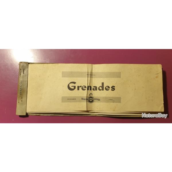 Livret d�cembre 1944 sur les diff�rents types de grenades US.