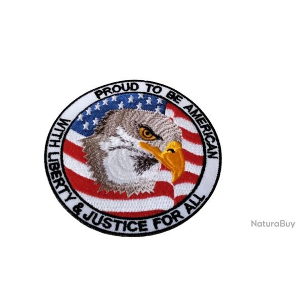 Proud to be American - 90 mm patch  coudre ou  thermocoller