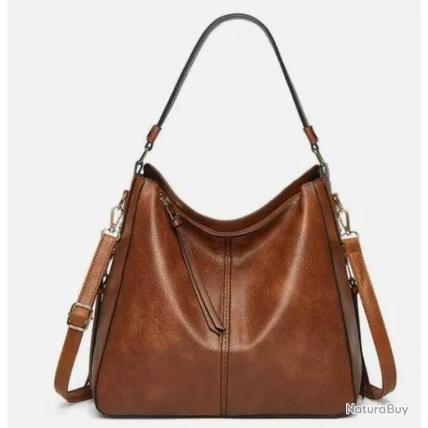Sac � Main Femme Cuir PU Marron - �l�gant et Polyvalent pour le Travail et la Ville