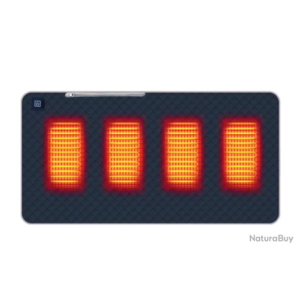 Coussin Chauffant �lectrique USB Portable 3 Temp�ratures R�glables 4 Zones Chauffantes 90X45 cm Bleu