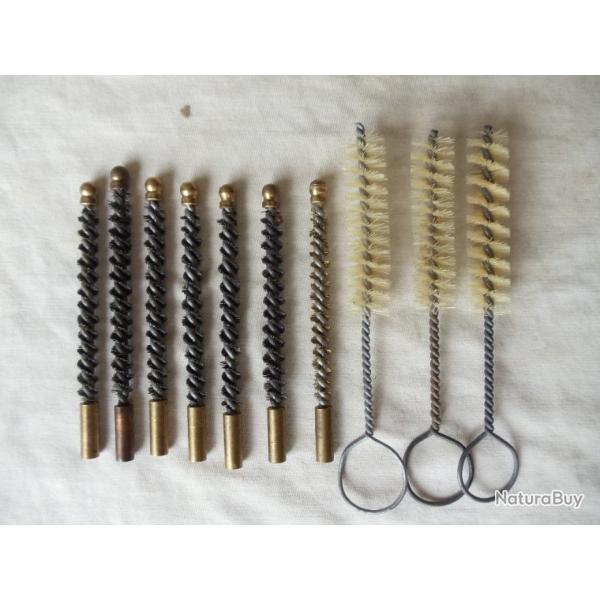 Lot de 10 �couvillons pour entretien armes en calibre 5,5 m/m.