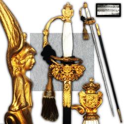 TRES RARE &Eacute;P&Eacute;E BELGE '' AUGUSTE FONSON '' OFF. SUP&Eacute;RIEUR ADMINISTRATION FORETS ET EAUX XIX ORIGINAL