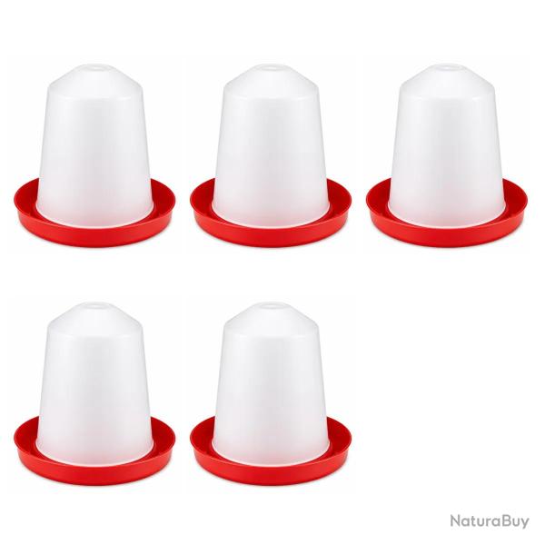 Lot de 5 Abreuvoirs sipho�de plastique 1,5 L