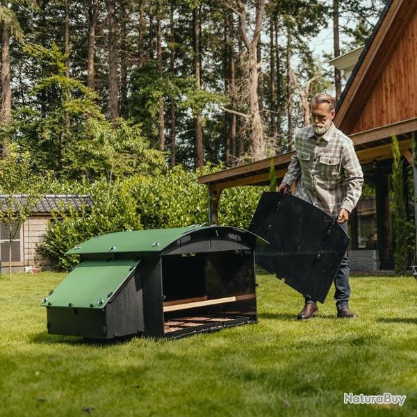 Bac  djection rectangulaire - lot de 3 pour poulailler plastique recycl 8  15 poules