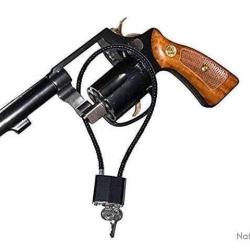 C&Acirc;BLE DE S&Eacute;CURIT&Eacute; AVEC CADENAS POUR FUSIL ET ARME DE POING - NOIR - 38cm - LIVRAISON GRATUITE