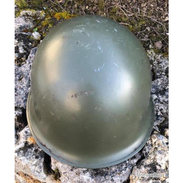 CASQUE lourd 51 TTA 1951 PATTE FIXE arme franaise DUNOIS 1976 +jugulaire