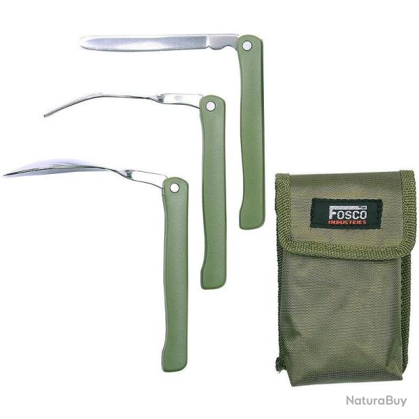 Kit de couverts pliants Fosco Chow Kit Folding 3 pi�ces vert