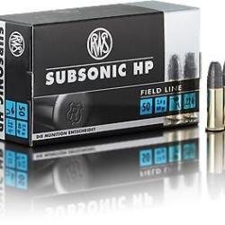 Balles RWS Calibre 22LR Subsonic HP 40gr - 2.6g x50