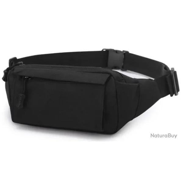 Sac Banane Imperm�able - Multipoches - Noir - Adulte Homme/Femme