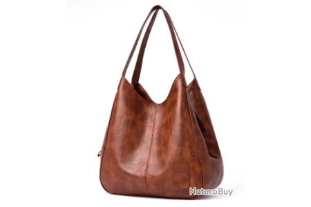 Sac Bandoulière Vintage Multi-poches Marron Faux Cuir - Style Y2K - Neuf Avec étiquettes