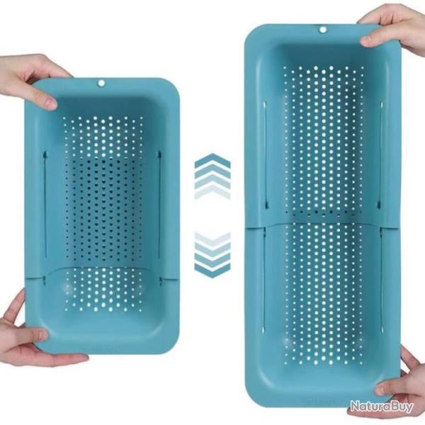 Passoire Extensible � Poser sur l'�vier Id�ale pour Laver et �goutter Fruits, L�gumes et P�tes Bleu