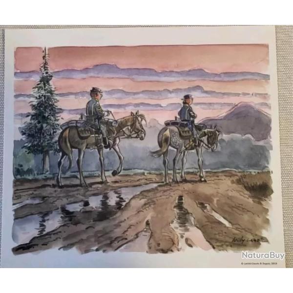 Winchester et Cavalerie Am�ricaine  patrouille � cheval ex libris intact pour fan de western cow boy
