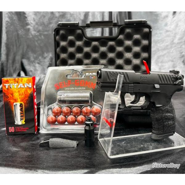 Pack d�fense pr�t � tirer - PISTOLET WALTHER P22Q CALIBRE 9 MM PAK - NOIR