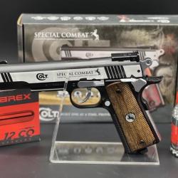 Pack pr&ecirc;t &agrave; tirer Pistolet Colt combat classic 4,5mm BB's (Inclus CO2 + Billes acier)