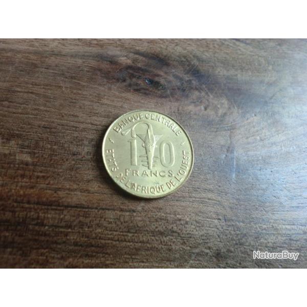 monnaie 10 francs afrique de l ouest  1975