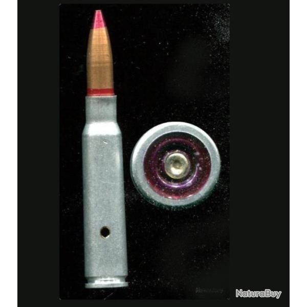 7.5 x 54 MAS - tir r�duit LRAC Mle F3 - balle cuivre pointe rouge - �tui alu