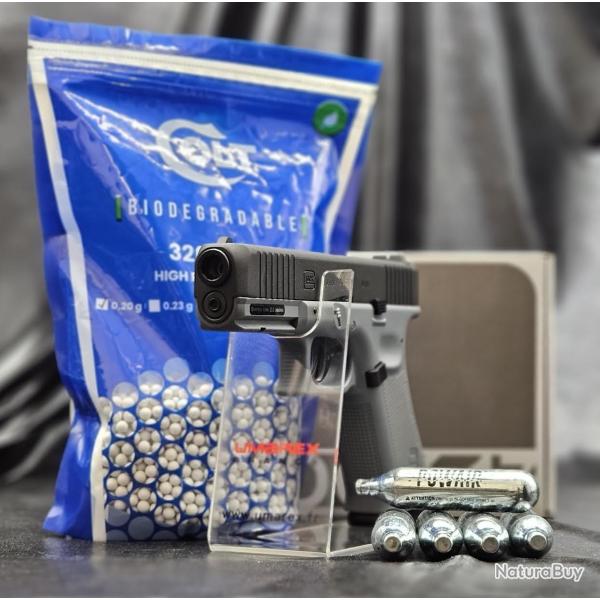 PACK PR�T A TIRER PISTOLET GLOCK 17 GEN5 BBS 6MM CO2 BLACK TUNGSTEN GRAY